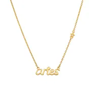 Aries Courage Zodiac Script Necklace