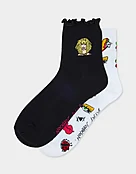 2-PACK EMBROIDERED CREW SOCK BLACK MULTI