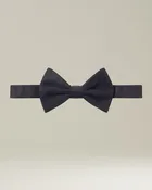 BLACK SILK SATIN BOW TIE