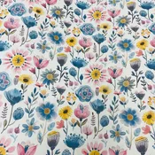 Blue Flowers Gift wrap or Craft Paper