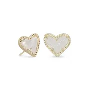 Ari Heart Gold Iridescent Stud Earrings
