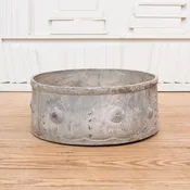 19th C. English Lead Round Planter with Shell-Decorated Relief