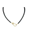 14" Harper Crystal Clasp Necklace - Black