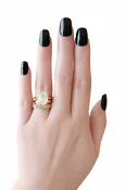 Christina 3 Piece Oval Ring Set- Gold