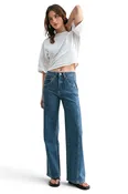 Mica Denim - High-Rise Wide-Leg Side Panel Tummy Tuck Jeans (32" Inseam) - MTT-W3680DK