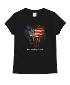 250 Years Fireworks Flag Limited Release - Black Short Sleeve Crewneck T-Shirt