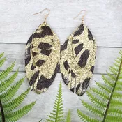 3 LAYER LEOPARD GLITTER EARRINGS IN 3 COLORS