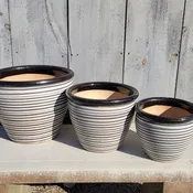 Pinstripe Low Kettle Pot
