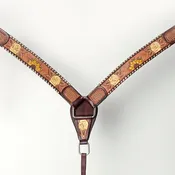 AMERICAN DARLING Western Horse Headstall Breast Collar Set Leather
