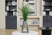 36" Artificial Faux Grass in a Grey Planter | Real Touch Fake Lemongrass in a Modern Vase