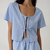 Airy Cotton Tie Front Top