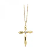 10K Yellow Gold Diamond Cross Pendant