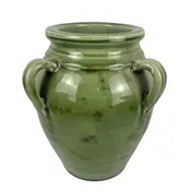 10″ Ceramic Vase with Handles, Green