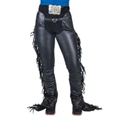 Tough 1 Smooth Leather Show Chaps with Fringe