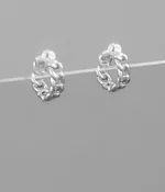 Chain Huggie Hoop Earring in Silver
