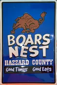 Clean Boars Nest Metal Parking Sign