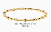 2.5/4MM Mixed Gold Round Bead Bracelet