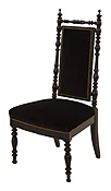 Antique Black Velvet Chair