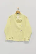 24" Asymmetrical Button Seersucker Jacket