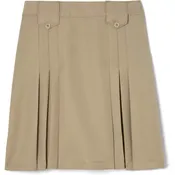 French Toast Big Girls' Front Pleated Skirt with Tabs(Khaki)