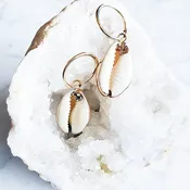 24kt Gold Dipped Cowry Hoop Earrings