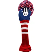 IZZO Vintage Knitted Golf Club Headcover - Red/White/Blue