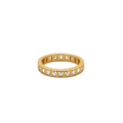 18K Gold Tennis Emerald Cut Ring