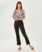 28" Christabel Ponte Crop Flare Pant - Noir