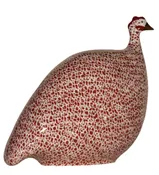 Medium Head Down Bordeaux w/ White Guinea Hen | La Pintade Caillard Guinea Hens by Heidi Caillard