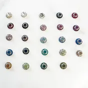 10mm Base Metal Circle Shrag Swarovski Crystal Button with Silver Back (10pc)