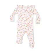 2 Way Ruffle Sleeve Zipper Footie - Little Peaches