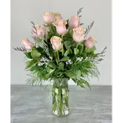 One Dozen Peach Roses