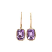 14k Yellow Gold Light Amethyst Earrings