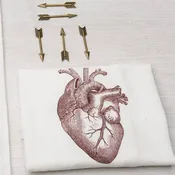 Anatomical Heart Tea Towel - Eco-Friendly Cotton Flour Sack