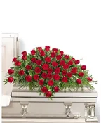 50 RED ROSES CASKET SPRAY