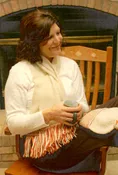 903 Paulina Seed Stitch Keyhole Scarf and Hat