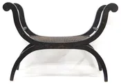An English Neoclassical-Style "X" Form Window Seat