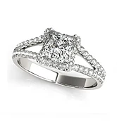 1.48 Carat Floral Halo Pave Engagement Ring