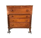 19th Century Cherry 4 Drawer Chest — White Barn Antiques