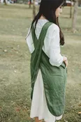 100%Linen Vest Type Apron Fashion Home Kitchen Workwear