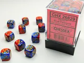 Chessex: Gemini 12mm d6 Blue-Red/gold Dice Block (36 dice) (CHX26829)