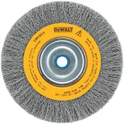 DEWALT Crimped Bench Grinder Brushes, 6-In x 5/8-In - 1/2-In