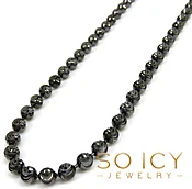 10k Black Gold Moon Cut Bead Link Chain 20-26 Inch 4mm