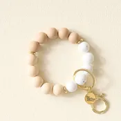 Hands–Free Keychain Wristlet–Oatmilk Latte