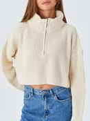 Half Zip Dropped Shoulder Sweater