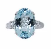 8.90 ct Aquamarine and Diamonds Ring