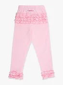 Baby Girls Pink Classic Ruffle Leggings with Signature Rear Ruffles