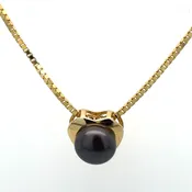 14KY chain black pearl