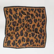 Sylvie Leopard Square Scarf: Brown