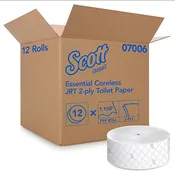 07006 SCOTT 2 PLY CORELESS JUMBO ROLL TOILET TISSUE – 1150’/roll, 12 rolls/case